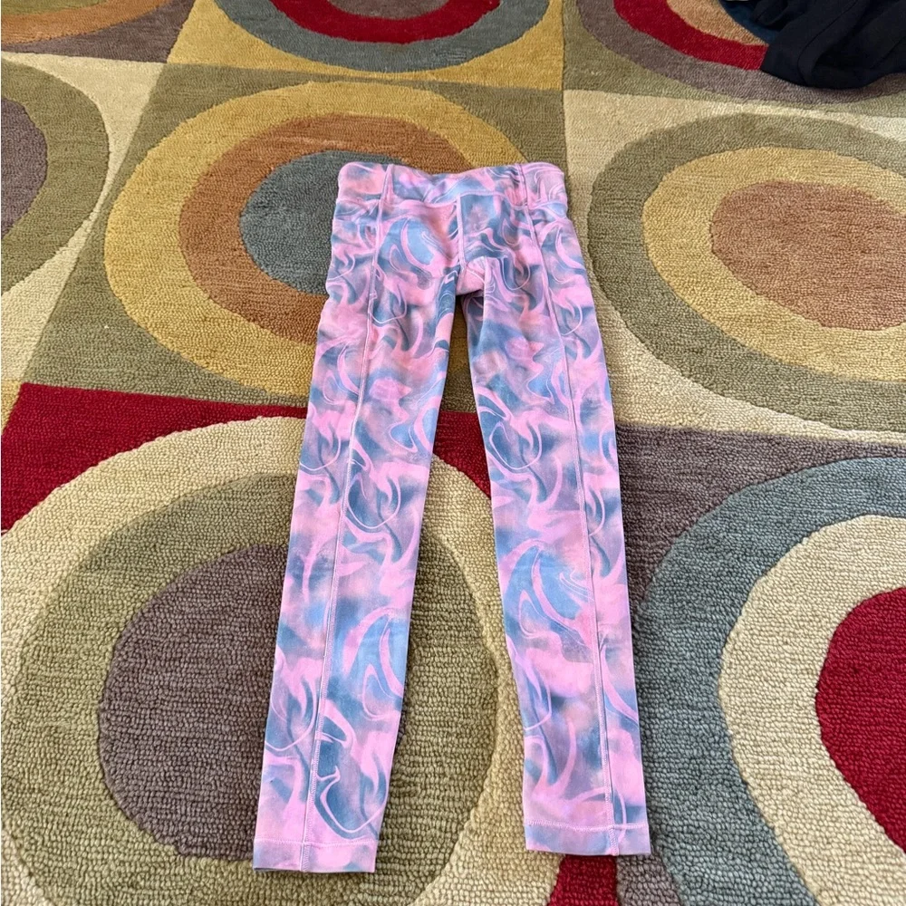 Athleta Girl High Rise Stash Your Treasures Tight Leggings Pink Pattern Medium